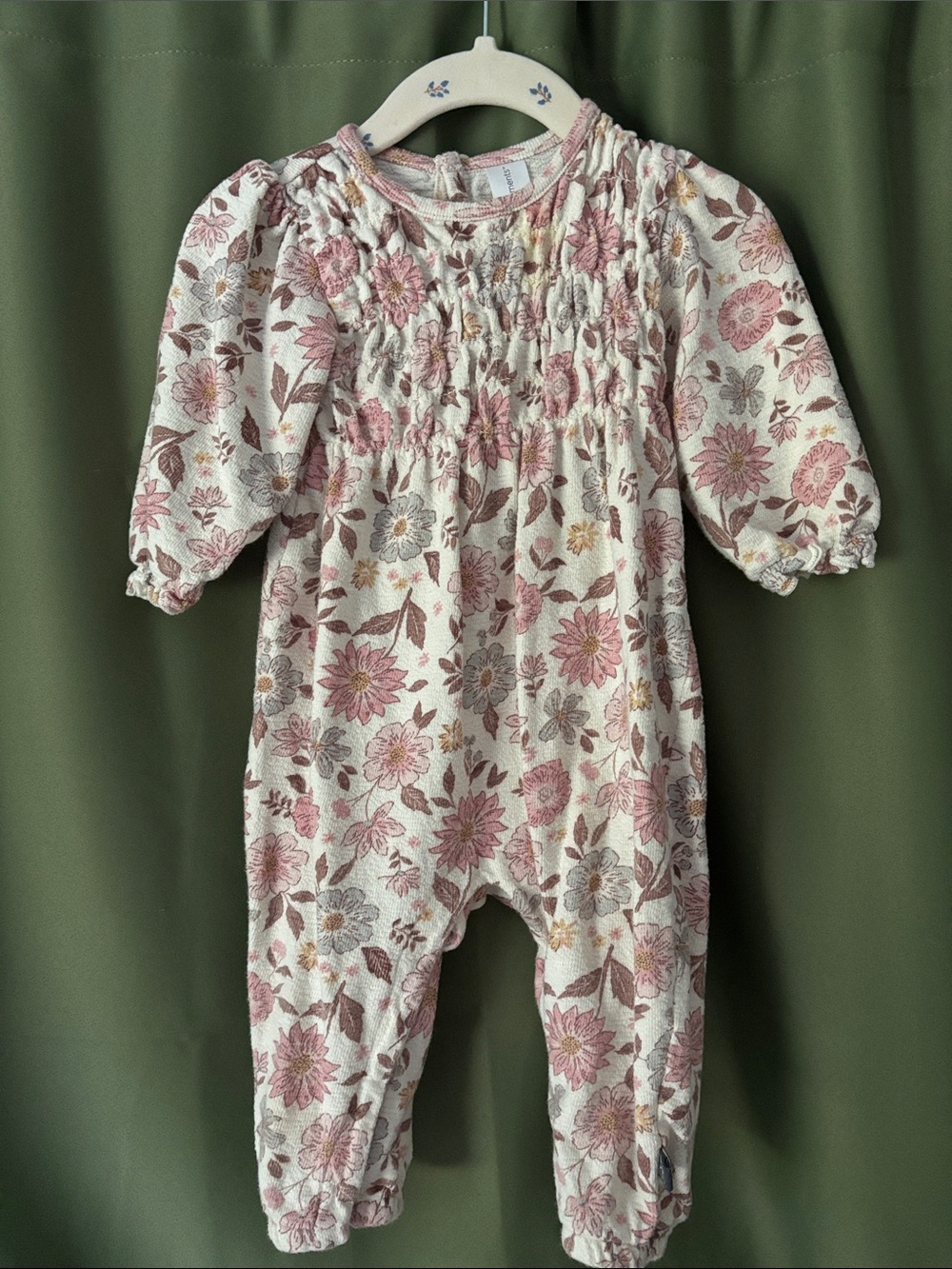 Floral Smocked Baby Romper - 6/9 mos